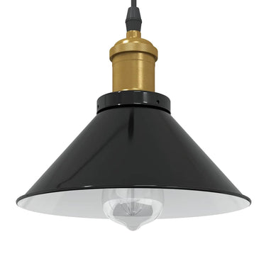 Vidaxl hanglamp in hoogte verstelbaar e27 ø22 cm metaal glanzend zwart
