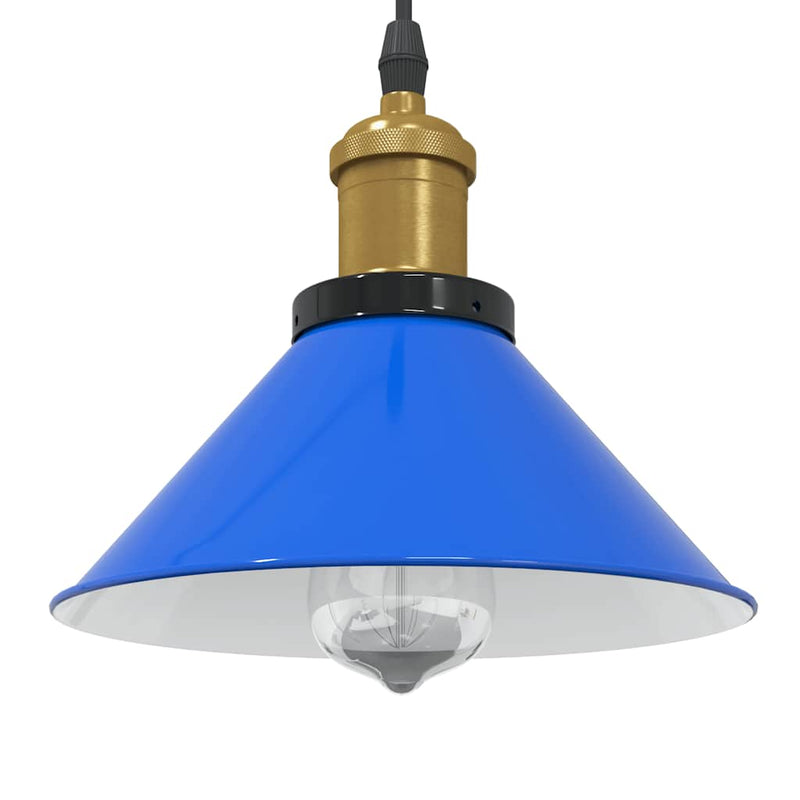Afbeelding laden in galerijviewer, Vidaxl hanglamp in hoogte verstelbaar e27 ø22 cm metaal donkerblauw
