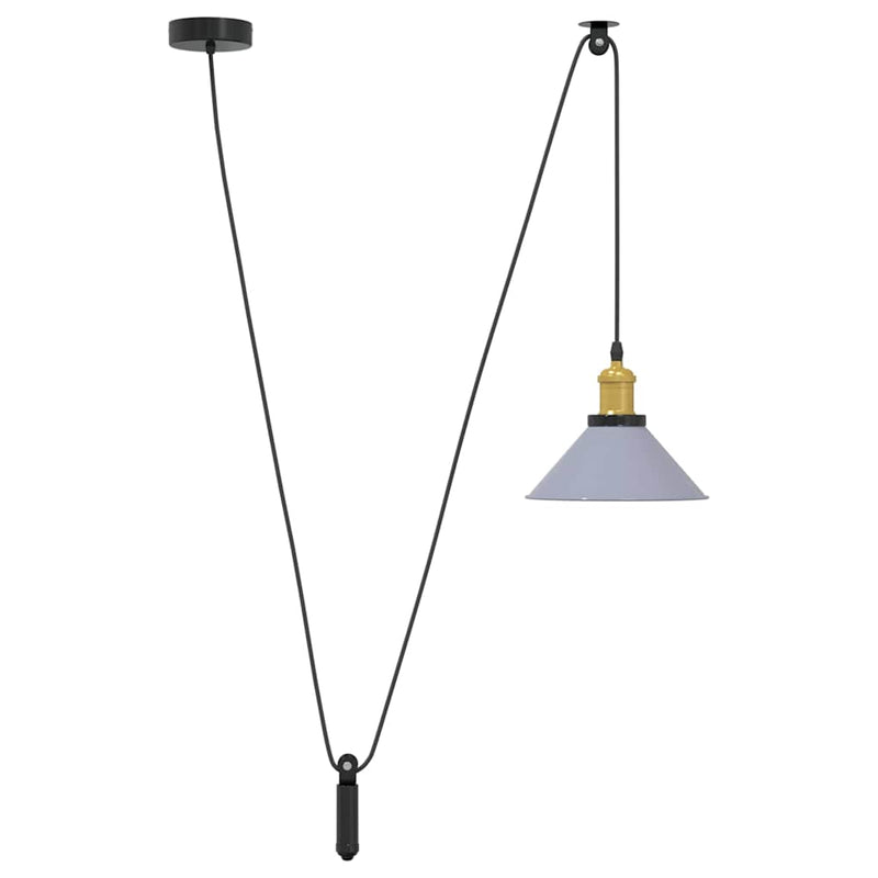 Afbeelding laden in galerijviewer, Vidaxl hanglamp in hoogte verstelbaar e27 ø22 cm metaal glanzend grijs
