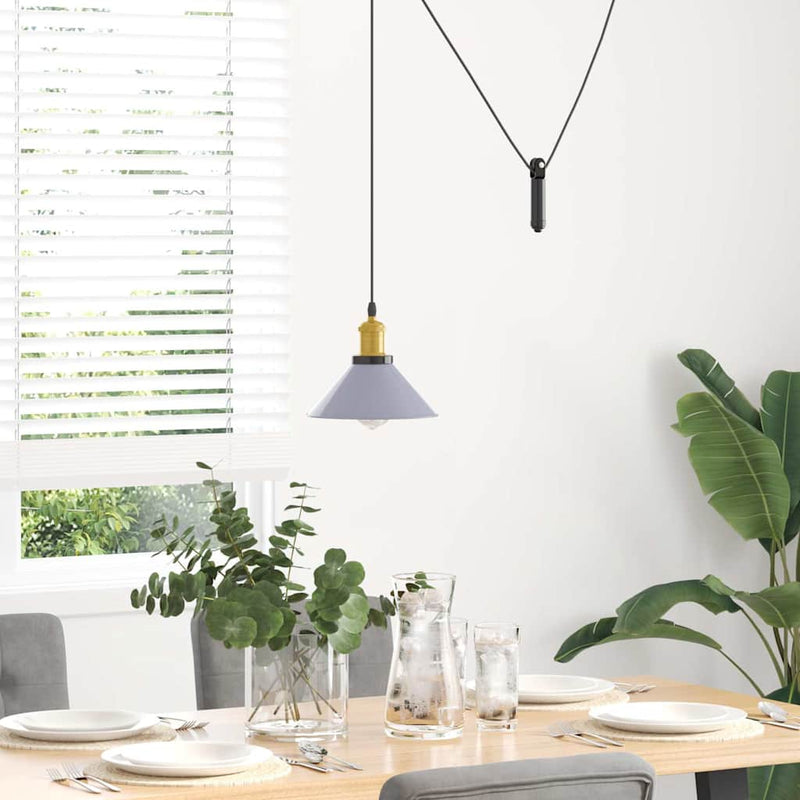 Afbeelding laden in galerijviewer, Vidaxl hanglamp in hoogte verstelbaar e27 ø22 cm metaal glanzend grijs
