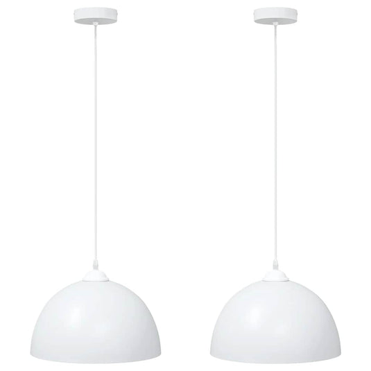 Vidaxl hanglampen 2 st in hoogte verstelbaar e27 30 cm metaal wit