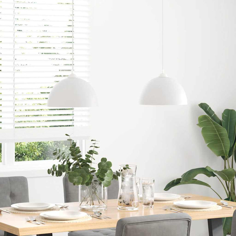 Afbeelding laden in galerijviewer, Vidaxl hanglampen 2 st in hoogte verstelbaar e27 30 cm metaal wit
