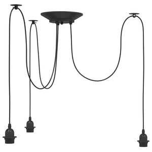 Vidaxl hanglamp met 3 lamphouders e27 metaal zwart