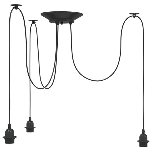 Vidaxl hanglamp met 3 lamphouders e27 metaal zwart