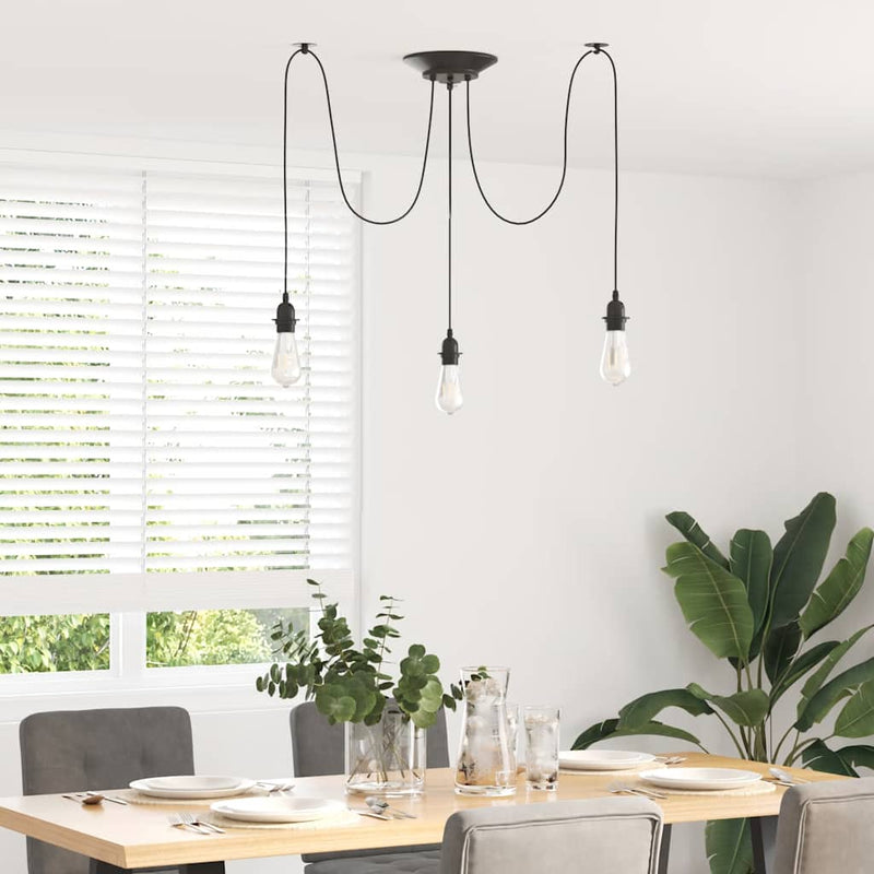 Afbeelding laden in galerijviewer, Vidaxl hanglamp met 3 lamphouders e27 metaal zwart
