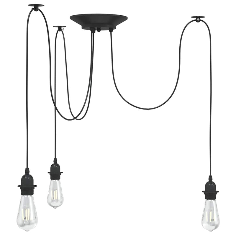 Afbeelding laden in galerijviewer, Vidaxl hanglamp met 3 lamphouders e27 metaal zwart
