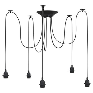 Vidaxl hanglamp met 5 lamphouders e27 metaal zwart