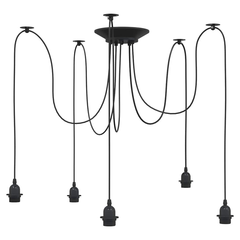 Afbeelding laden in galerijviewer, Vidaxl hanglamp met 5 lamphouders e27 metaal zwart
