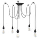Vidaxl hanglamp met 5 lamphouders e27 metaal zwart