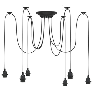 Vidaxl hanglamp met 6 lamphouders e27 metaal zwart