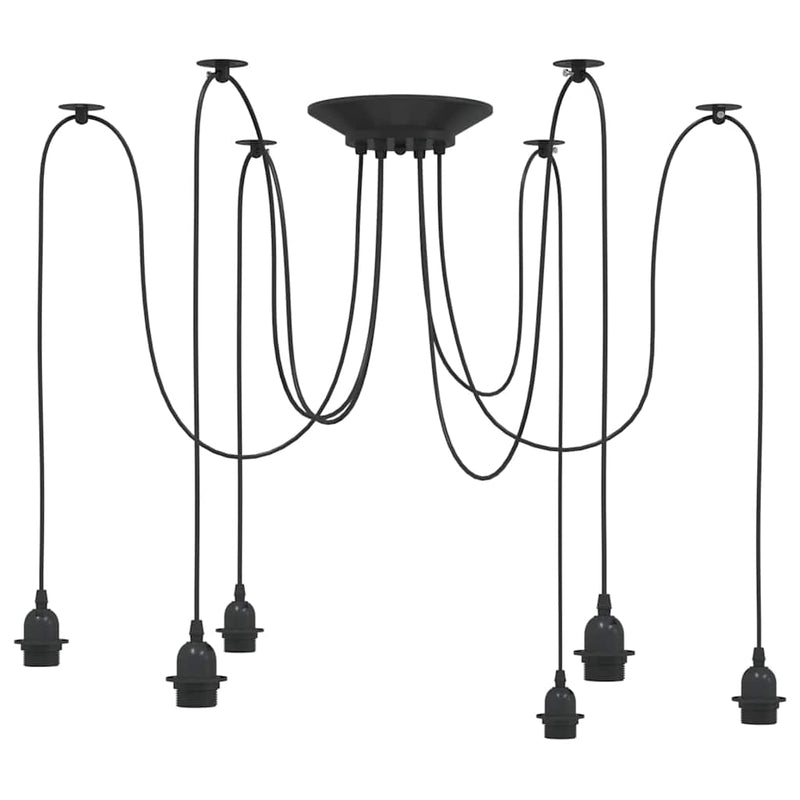 Afbeelding laden in galerijviewer, Vidaxl hanglamp met 6 lamphouders e27 metaal zwart
