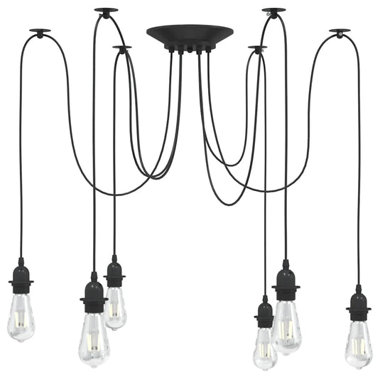 Vidaxl hanglamp met 6 lamphouders e27 metaal zwart
