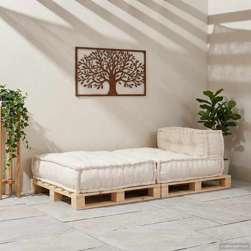 Afbeelding laden in galerijviewer, Vidaxl modulaire bankstel 70x70x54 stof crème
