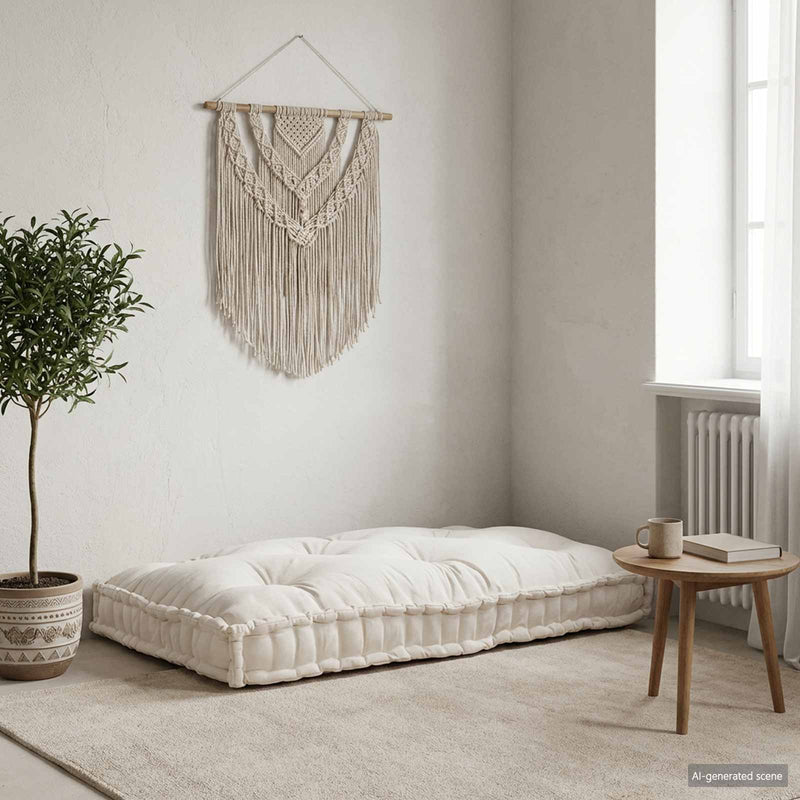 Afbeelding laden in galerijviewer, Vidaxl pallet sofa kussen crèmekleurig 120 x 80 x 12 cm stof
