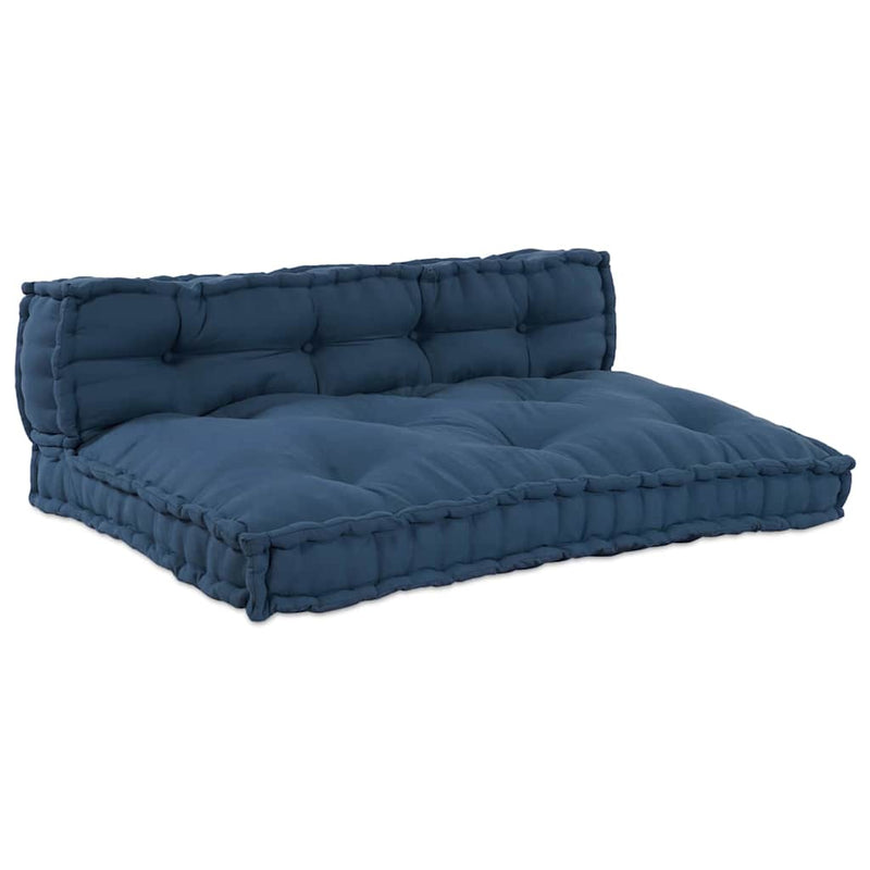 Afbeelding laden in galerijviewer, Vidaxl pallet sofa kussen 2 st stof indigo 120 x 80 x 38 cm
