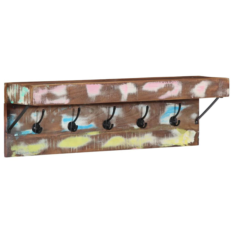Afbeelding laden in galerijviewer, Vidaxl kapstok met plank bruin 73 x 19 x 23 cm massief gerecycled hout
