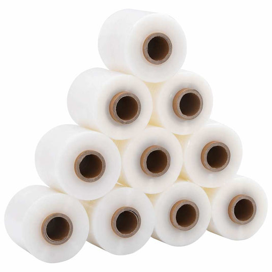 Vidaxl stretchfilm met handvat 10 st transparant 23 μm 10 cm x 150 m