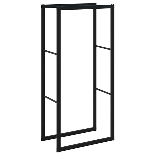 Vidaxl haardhoutrek 55x30x116 cm staal zwart