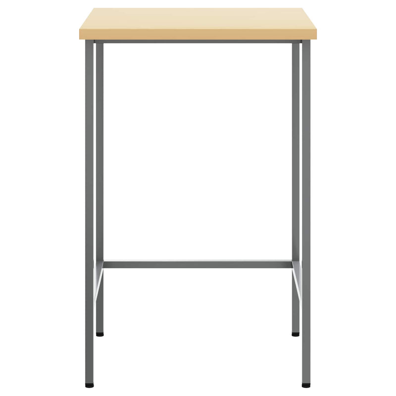 Afbeelding laden in galerijviewer, Vidaxl hoektafel grijs 55 x 55 x 85 cm staal en geg engineered hout
