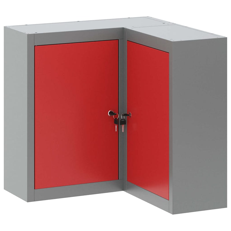 Afbeelding laden in galerijviewer, Vidaxl gereedschapskast met plank rood en grijs 55 x 55 x 55 cm
