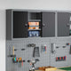 Vidaxl gereedschapskast met plank zwart en grijs 50 x 20 x 55 cm