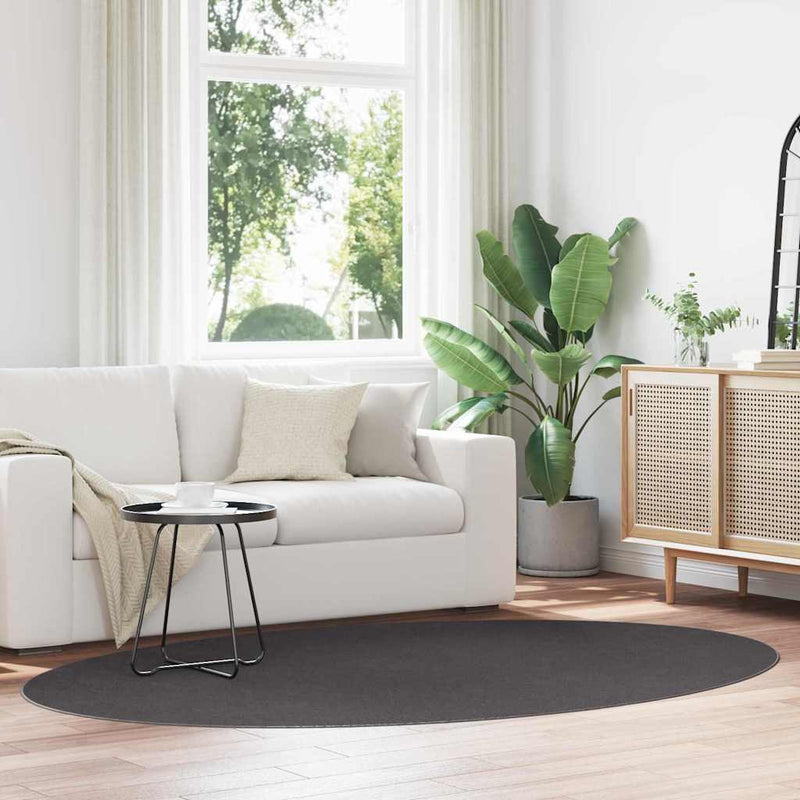 Afbeelding laden in galerijviewer, Vidaxl vloerkleden ovaal huarte antraciet 160 x 230 cm 100% polyester
