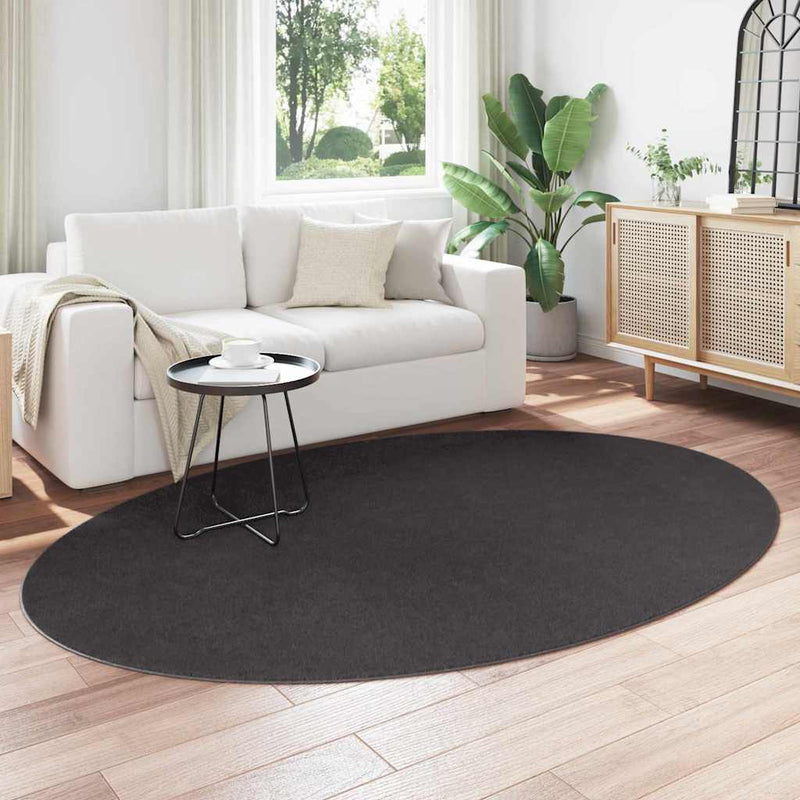 Afbeelding laden in galerijviewer, Vidaxl vloerkleden ovaal huarte antraciet 160 x 230 cm 100% polyester

