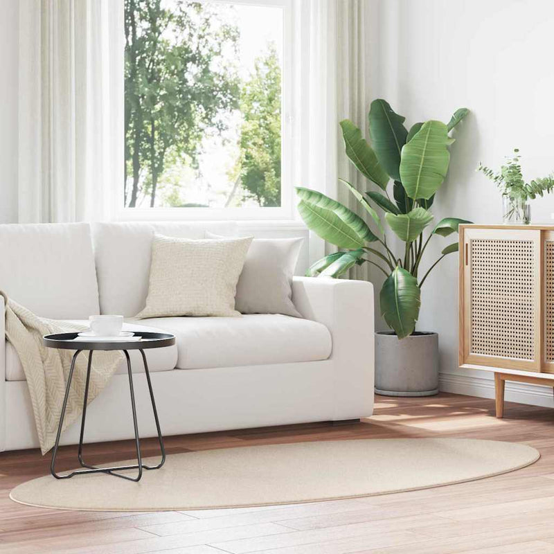 Afbeelding laden in galerijviewer, Vidaxl vloerkleden ovaal huarte beige 120 x 170 cm 100% polyester
