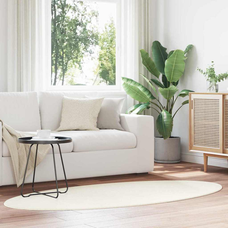 Afbeelding laden in galerijviewer, Vidaxl vloerkleden ovaal huarte crème 100 x 200 cm 100% polyester
