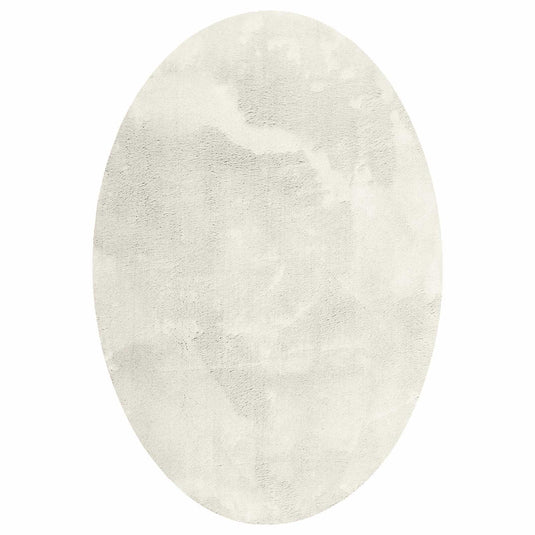 Vidaxl vloerkleden ovaal huarte crème 140 x 200 cm 100% polyester
