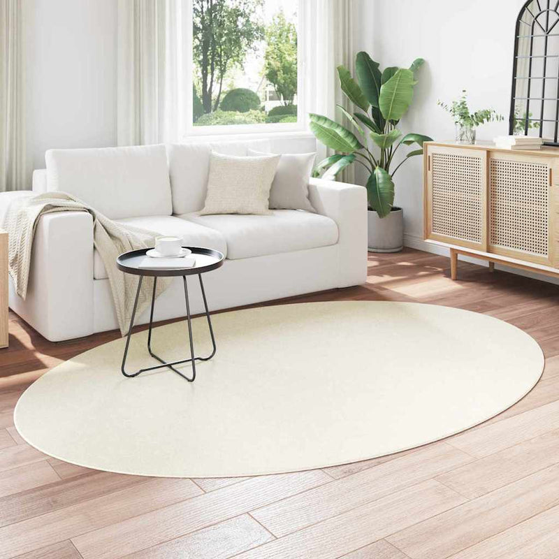 Afbeelding laden in galerijviewer, Vidaxl vloerkleden ovaal huarte crème 160 x 230 cm 100% polyester
