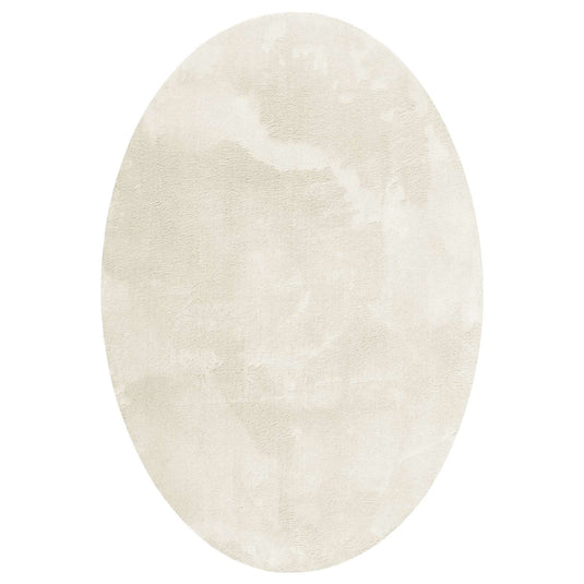 Vidaxl vloerkleden ovaal huarte crème 160 x 230 cm 100% polyester