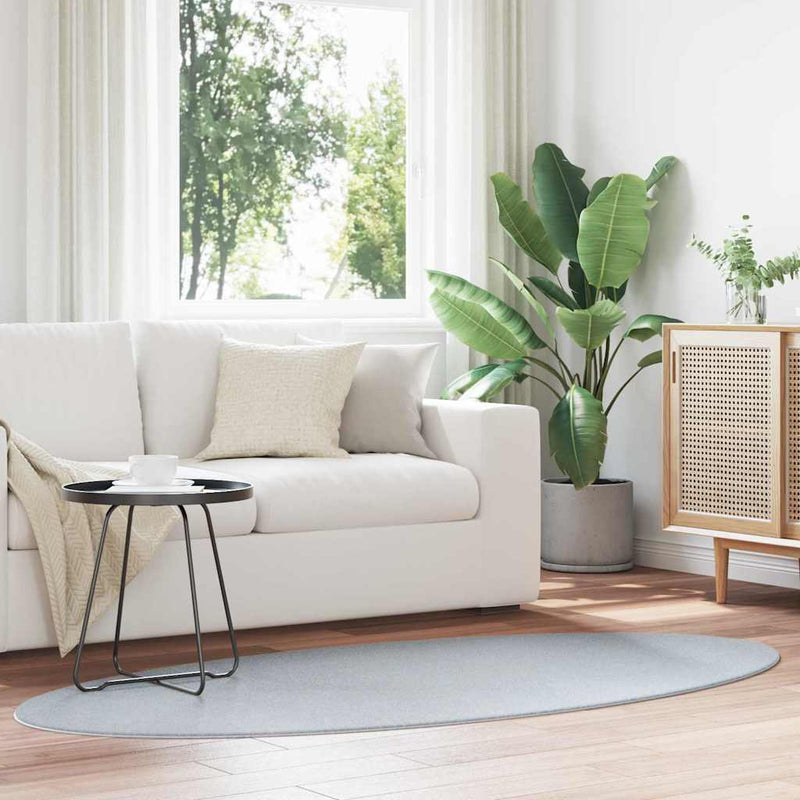 Afbeelding laden in galerijviewer, Vidaxl vloerkleden ovaal huarte grijs 100 x 200 cm 100% polyester
