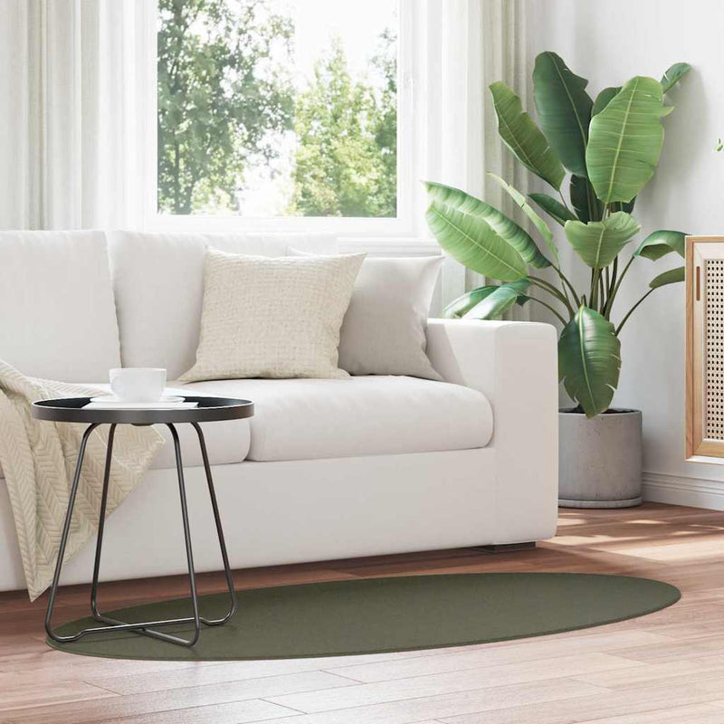 Afbeelding laden in galerijviewer, Vidaxl vloerkleden ovaal huarte bosgroen 80 x 150 cm 100% polyester

