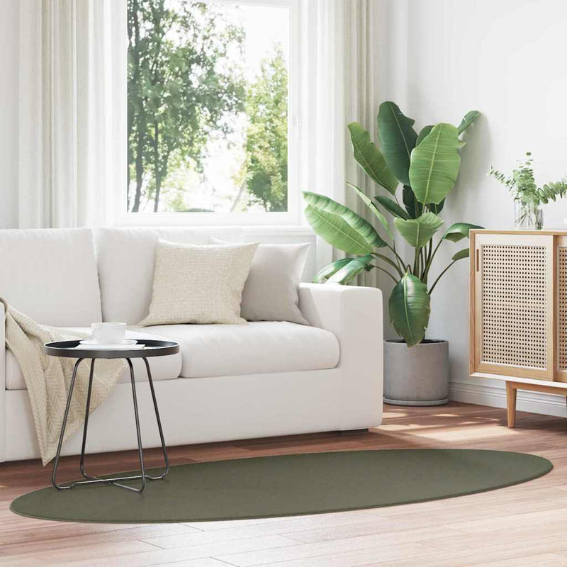 Afbeelding laden in galerijviewer, Vidaxl vloerkleden ovaal huarte bosgroen 170 x 120 cm 100% polyester
