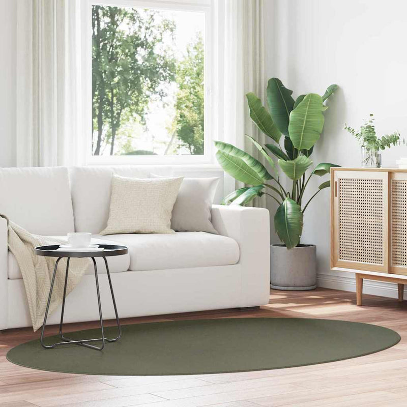 Afbeelding laden in galerijviewer, Vidaxl vloerkleden ovaal huarte bosgroen 140 x 200 cm 100% polyester
