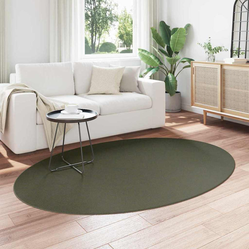 Afbeelding laden in galerijviewer, Vidaxl vloerkleden ovaal huarte bosgroen 140 x 200 cm 100% polyester
