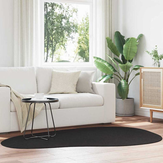 Vidaxl vloerkleden huarte zwart 140 x 200 cm polyester