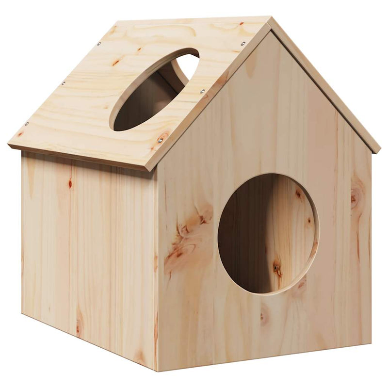 Afbeelding laden in galerijviewer, Vidaxl kattenhuis 41x50x50 cm massief grenenhout
