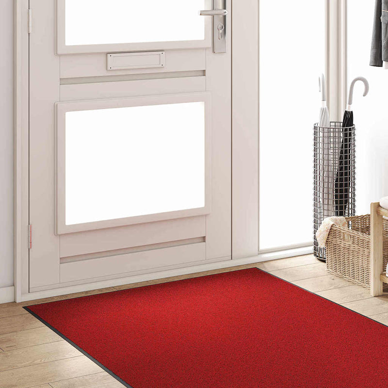 Afbeelding laden in galerijviewer, Vidaxl deurmat rood en zwart 120 x 250 cm 100% polyamide

