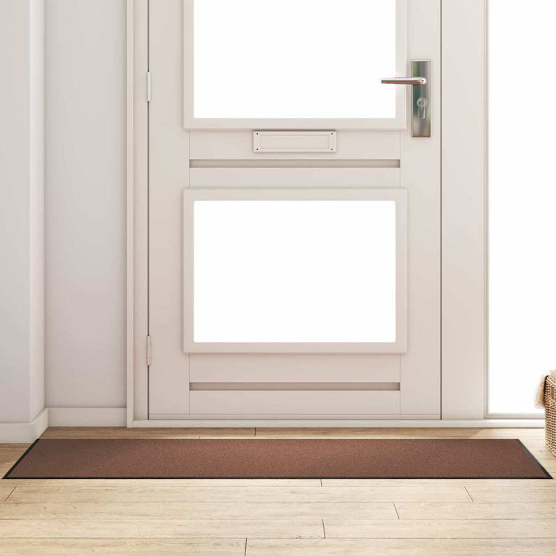 Afbeelding laden in galerijviewer, Vidaxl deurmat bruin en zwart 60 x 180 cm polypropyleen en vinyl
