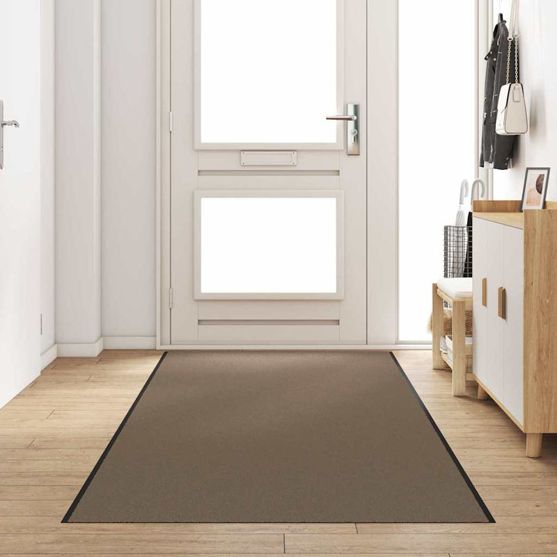 Afbeelding laden in galerijviewer, Vidaxl deurmat beige en zwart 120 x 350 cm polypropyleen en vinyl
