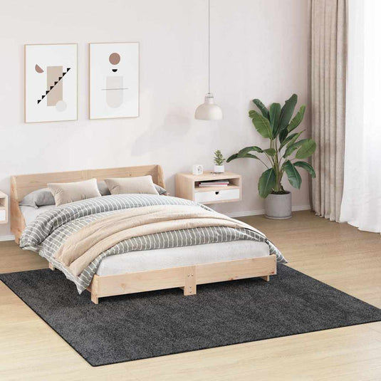Vidaxl antislip shaggy tapijt donkergrijs 200 x 200 cm pp