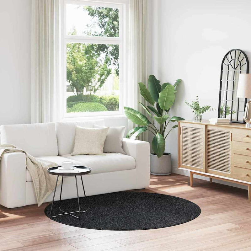 Afbeelding laden in galerijviewer, Vidaxl antislip shaggy tapijt donkergrijs 160 x 160 cm pp

