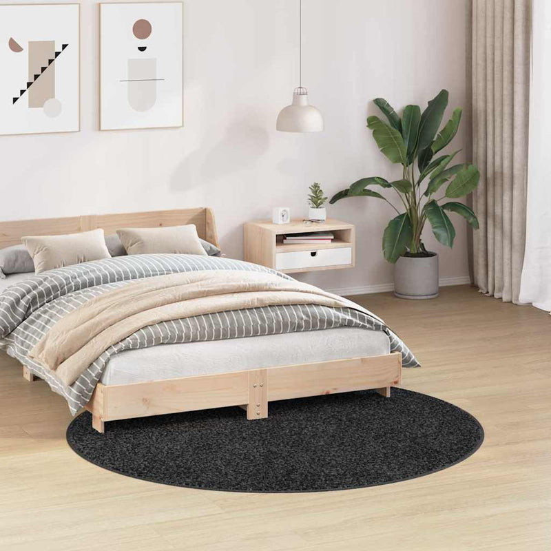 Afbeelding laden in galerijviewer, Vidaxl antislip shaggy tapijt donkergrijs 160 x 160 cm pp
