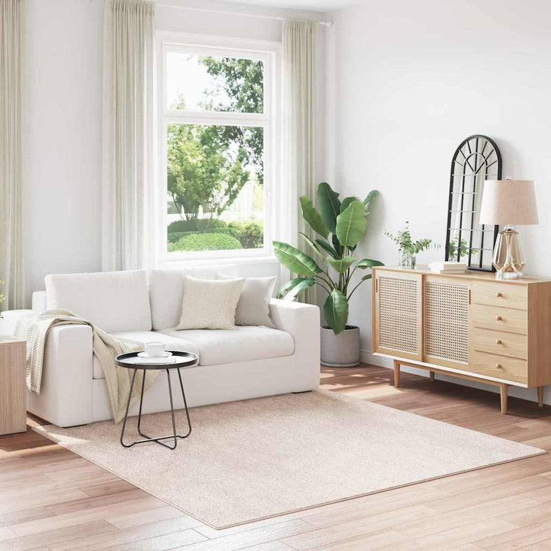 Afbeelding laden in galerijviewer, Vidaxl antislip shaggy tapijt crème 200 x 200 cm pp
