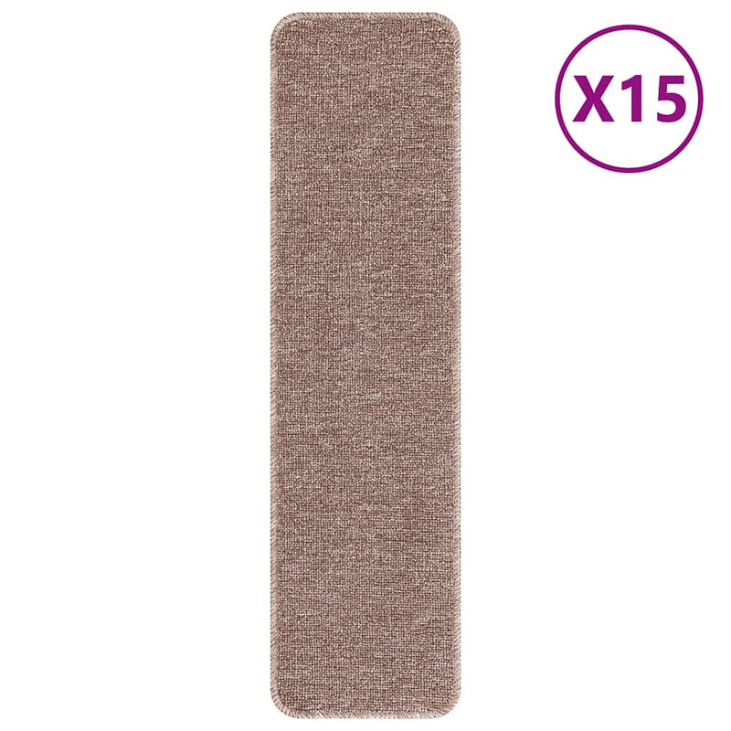 Afbeelding laden in galerijviewer, Vidaxl antislip trapmatten 15 pcs lichtbruin 75 x 20 cm pp
