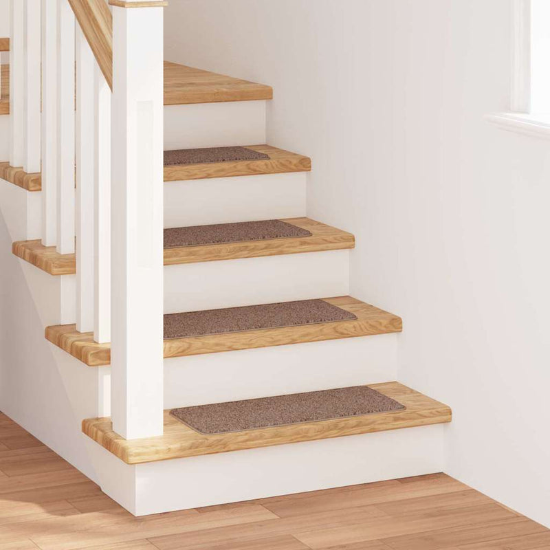 Afbeelding laden in galerijviewer, Vidaxl antislip trapmatten latex achterkant 15 pcs bruin 60 x 25 cm pp
