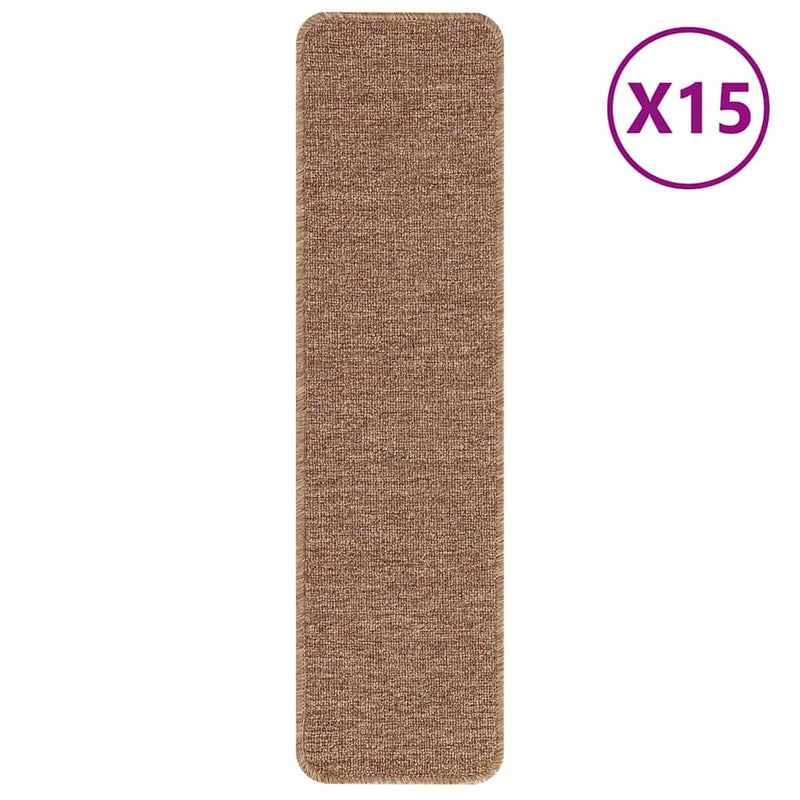 Afbeelding laden in galerijviewer, Vidaxl antislip trapmatten 15 st 75 x 20 cm geel pp rechthoekig

