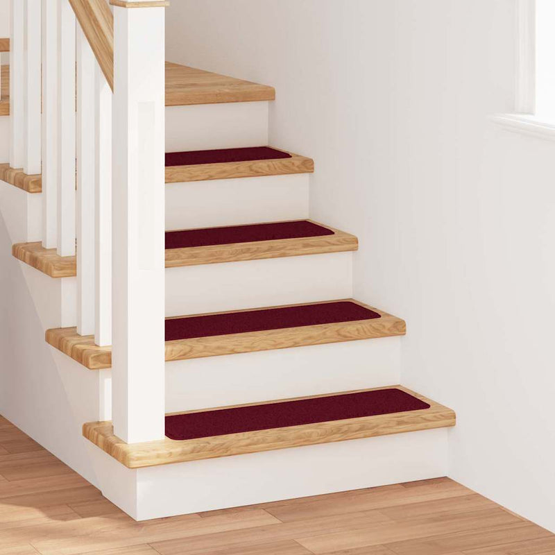 Afbeelding laden in galerijviewer, Vidaxl antislip trapmatten 15 pcs bordeauxrood 75 x 20 cm pp
